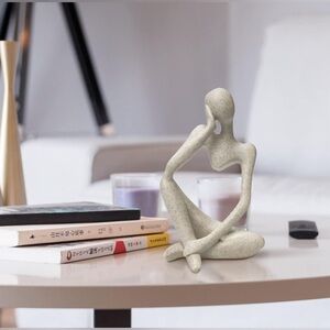 Sandstone Resin Thinker Style Abstract Sculpture Statue Decor (Left Reverie)
